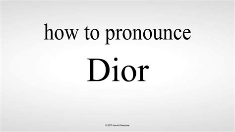 dior name pronunciation